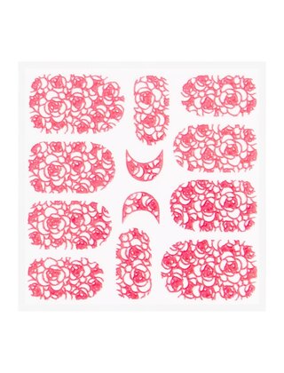 Metallic Filigree Sticker KOR-011 Neon Pink