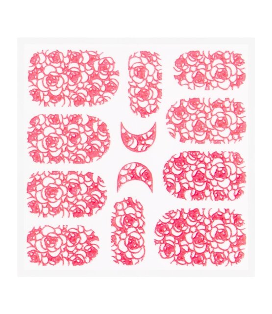 Metallic Filigree Sticker KOR-011 Neon Pink