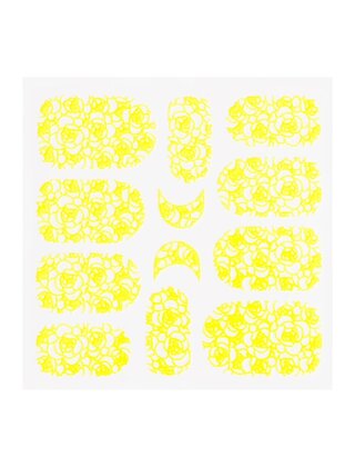 Metallic Filigree Sticker KOR-011 Neon Yellow