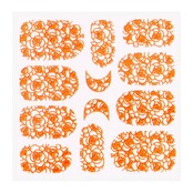 Metallic Filigree Sticker KOR-011 Neon Orange