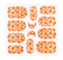 Metallic Filigree Sticker KOR-011 Neon Orange
