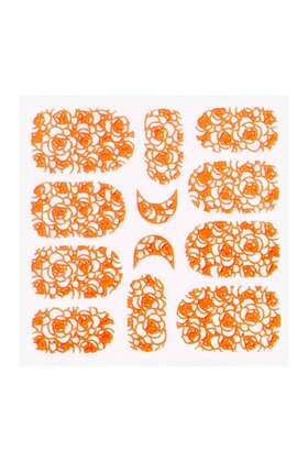 Metallic Filigree Sticker KOR-011 Neon Orange