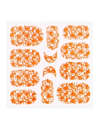 Metallic Filigree Sticker KOR-011 Neon Orange