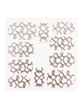 Metallic Filigree Sticker KOR-012 Silver