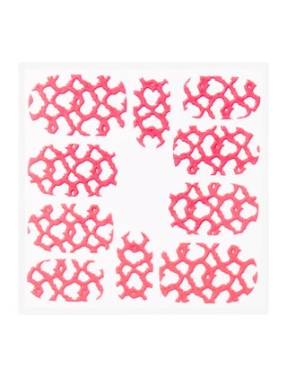 Metallic Filigree Sticker KOR-012 Neon Pink