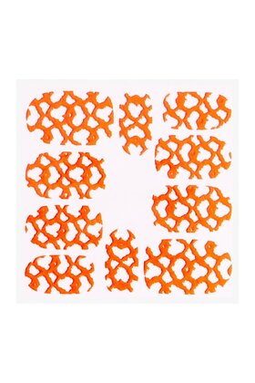 Metallic Filigree Sticker KOR-012 Neon Orange