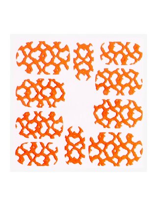 Metallic Filigree Sticker KOR-012 Neon Orange