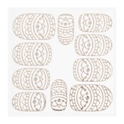 Metallic Filigree Sticker KOR-013 Silver Metallic Filigree Sticker KOR-013 Silver