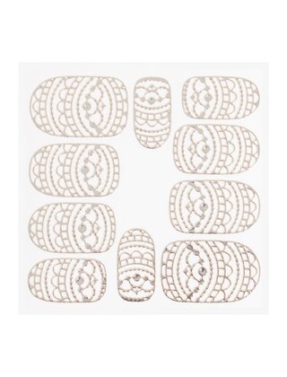 Metallic Filigree Sticker KOR-013 Silver