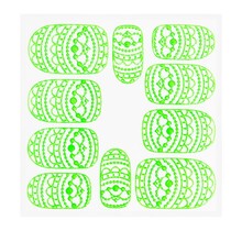 Metallic Filigree Sticker KOR-013 Neon Green