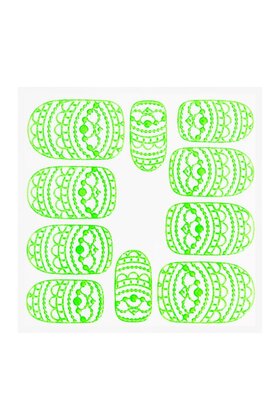 Metallic Filigree Sticker KOR-013 Neon Green