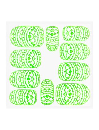 Metallic Filigree Sticker KOR-013 Neon Green
