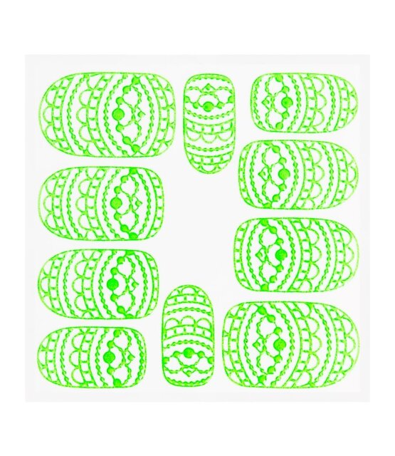 Metallic Filigree Sticker KOR-013 Neon Green Metallic Filigree Sticker KOR-013 Neon Green
