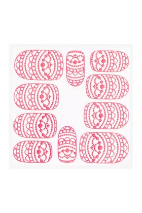 Metallic Filigree Sticker KOR-013 Neon Pink