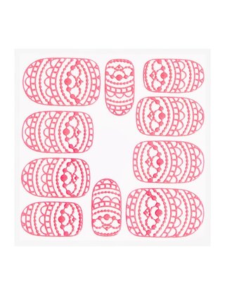 Metallic Filigree Sticker KOR-013 Neon Pink