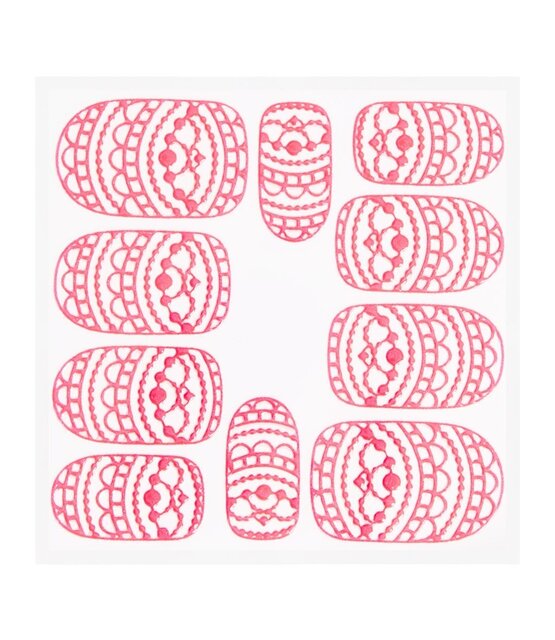Metallic Filigree Sticker KOR-013 Neon Pink