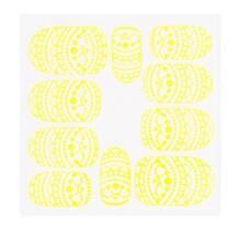 Metallic Filigree Sticker KOR-013 Neon Yellow