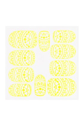 Metallic Filigree Sticker KOR-013 Neon Yellow