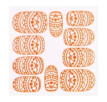 Metallic Filigree Sticker KOR-013 Neon Orange
