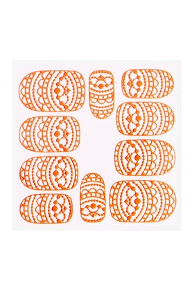Metallic Filigree Sticker KOR-013 Neon Orange