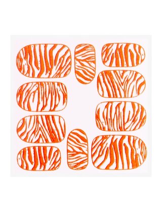 Metallic Filigree Sticker KOR-014 Neon Orange