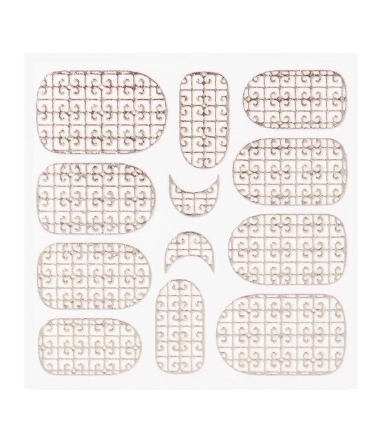 Metallic Filigree Sticker KOR-016 Silver