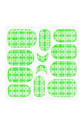 Metallic Filigree Sticker KOR-016 Neon Green