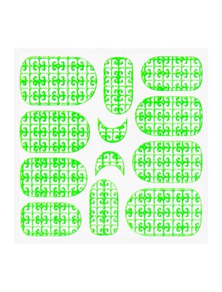 Metallic Filigree Sticker KOR-016 Neon Green