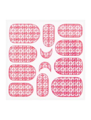 Metallic Filigree Sticker KOR-016 Neon Pink