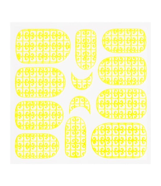 Metallic Filigree Sticker KOR-016 Neon Yellow