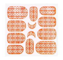 Metallic Filigree Sticker KOR-016 Neon Orange