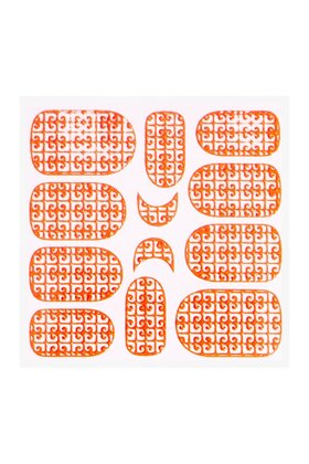 Metallic Filigree Sticker KOR-016 Neon Orange