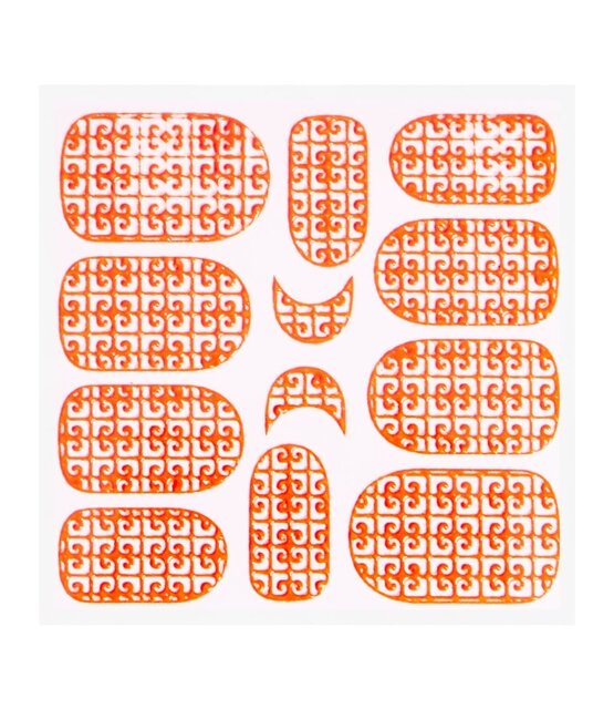 Metallic Filigree Sticker KOR-016 Neon Orange Metallic Filigree Sticker KOR-016 Neon Orange