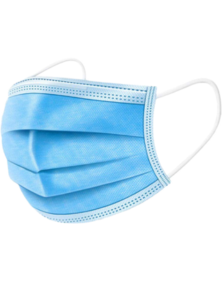50 st Mondmasker 3-laags met elastiek - Blauw
