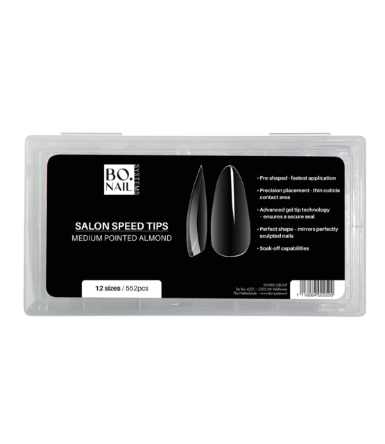 BO.NAIL Salon Speed Tip - Medium Pointed Almond 552 pcs