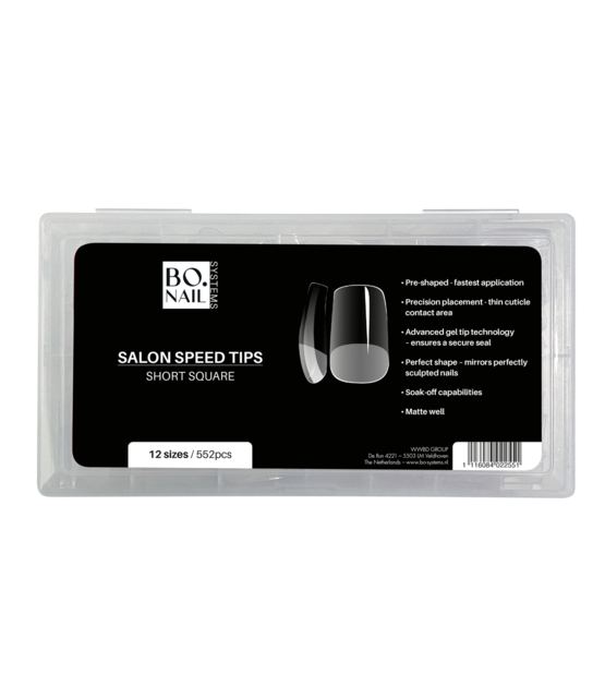 BO.NAIL Salon Speed Tip - Short Square 552 pcs
