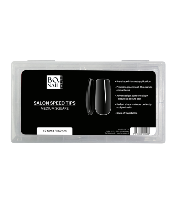 BO.NAIL Salon Speed Tip - Medium Square 552 pcs