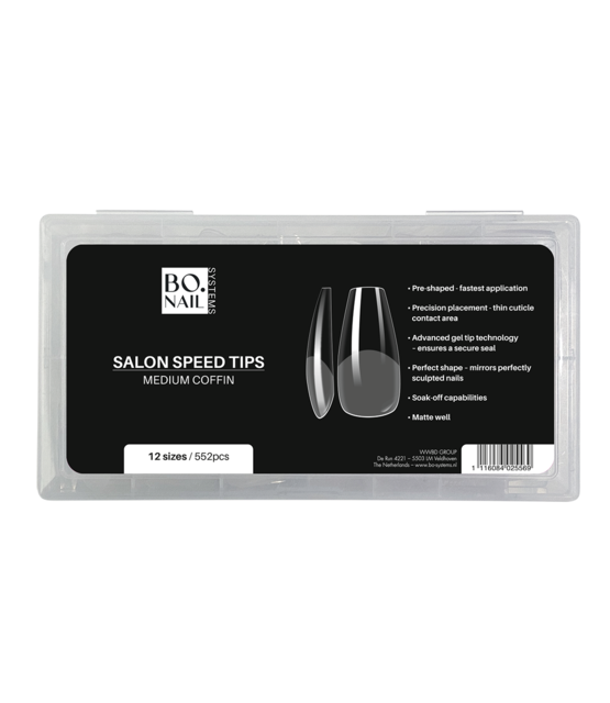 BO.NAIL Salon Speed Tip - Medium Coffin (552pcs)