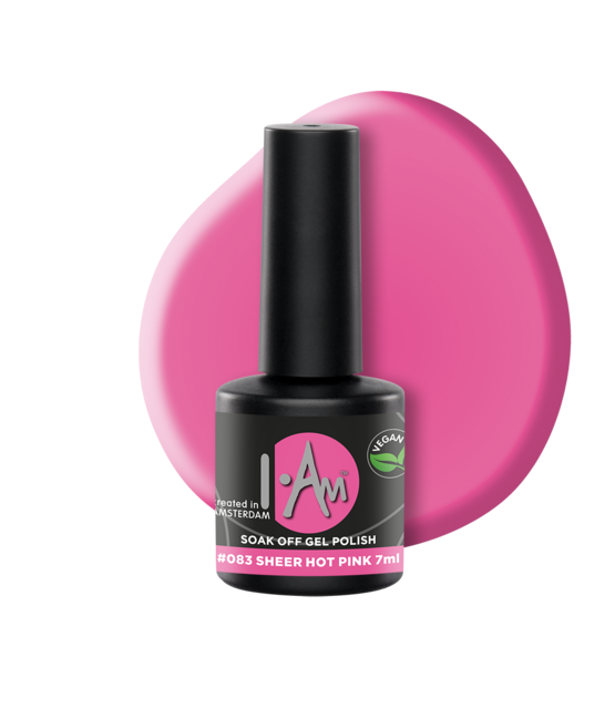 I.Am Soak Off Gel Polish #083 Sheer Hot Pink (7ml)