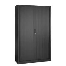 Roldeurkast hoog zwart 198x120x43cm