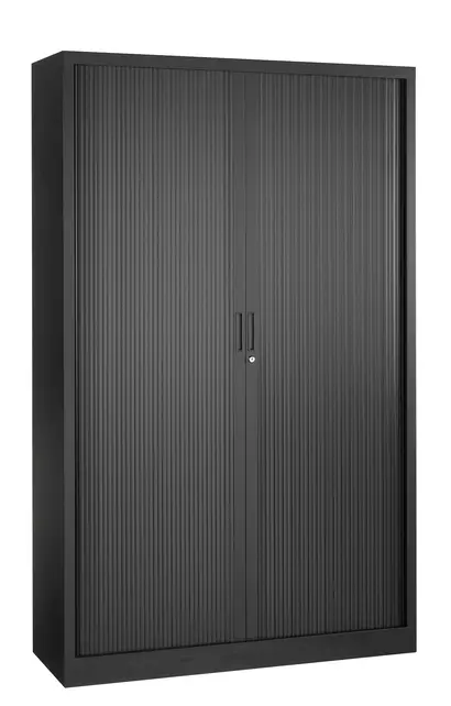 Roldeurkast hoog zwart 198x120x43cm Roldeurkast hoog zwart 198x120x43cm