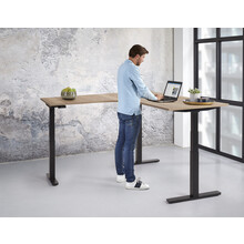 Elektrisch hoekbureau zit/sta 180x80 + 80x60cm