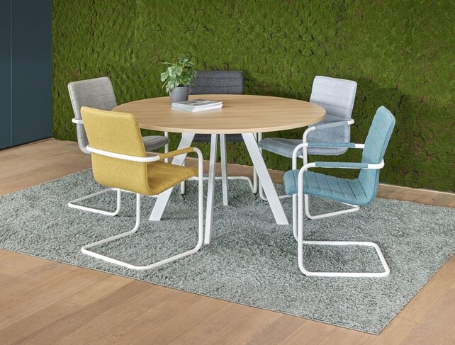 Ronde vergadertafel V-poot 120cm