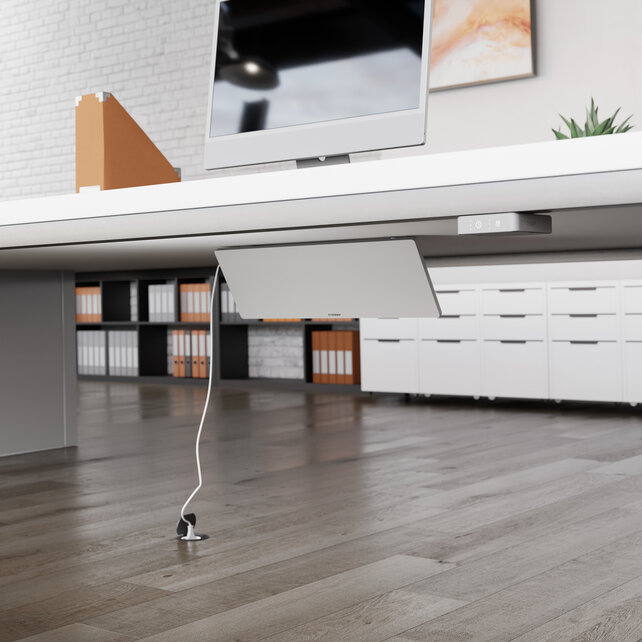 Infrarood verwarming onder het bureau met timer 90W 230V wit