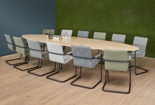 Solid Vergadertafel ellips 420x120cm