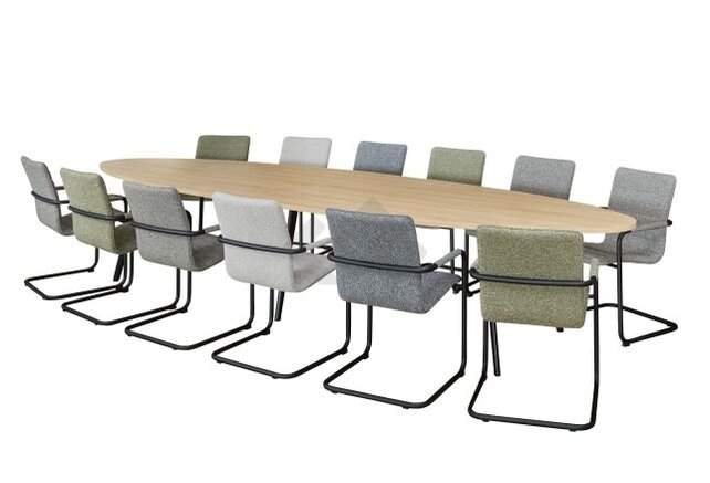 Solid Vergadertafel ellips 420x120cm