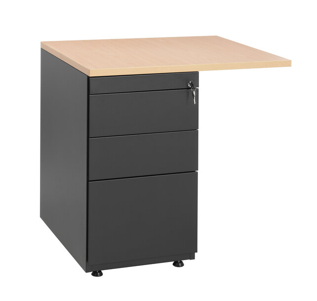 Aanbouwstuk 80x60cm met 3-ladeblok Aanbouwstuk 80x60cm met 3-ladeblok