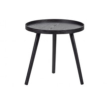 Bijzettafel hout zwart rond (huur)