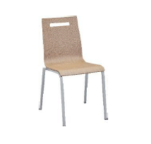 Oscar 4-poots vierkant frame 20 x 20 mm, stapelbaar, kuip in hout