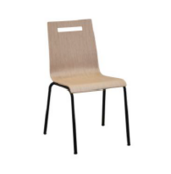 Oscar 4-poots rond Ø 19 mm, stapelbaar, kuip in hout